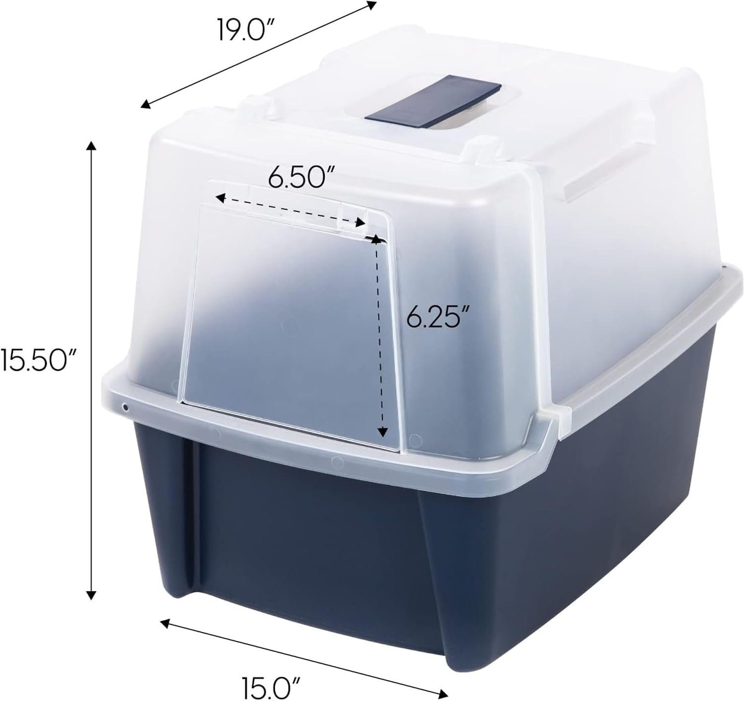Cat Litter Box, Litter Box Enclosure with Scoop, Split Hood and Front Door Flap, Covered Kitty Litter Box for Privacy, Portable, Easy to Clean, Navy
