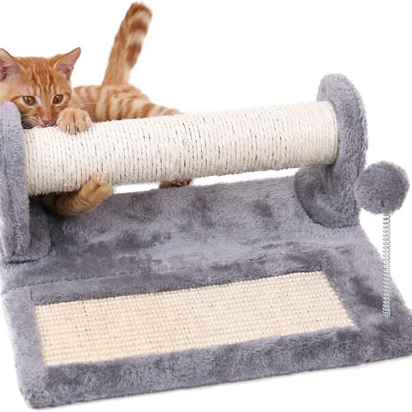 Cat Scratching Post and Pad, Sisal-Covered Scratch Posts and Pads with Play Ball Great for Kittens and Cats