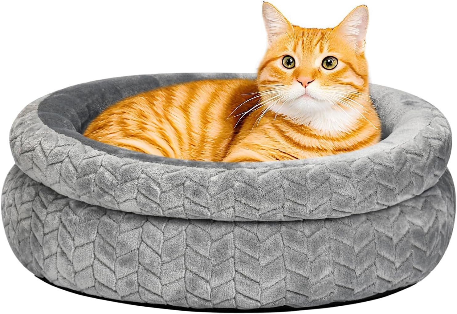 Double Layer Pet Round Bed - Ultra Soft Round Donut Cat Bed
