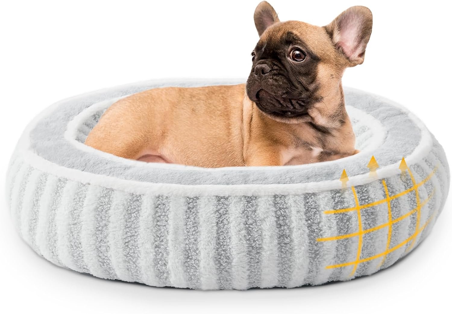 Pet Round Bed - Washable Non-Slip Soothing Sleep Dog Cat Bed