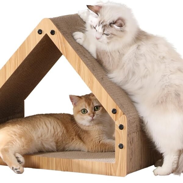 Cat Scratcher House, Cozy Cardboard Design, Safe and Secure for Kittens, Eco-Friendly, 16.14 in Bevelled Surface, Maximum Load Capacity 22 Lbs