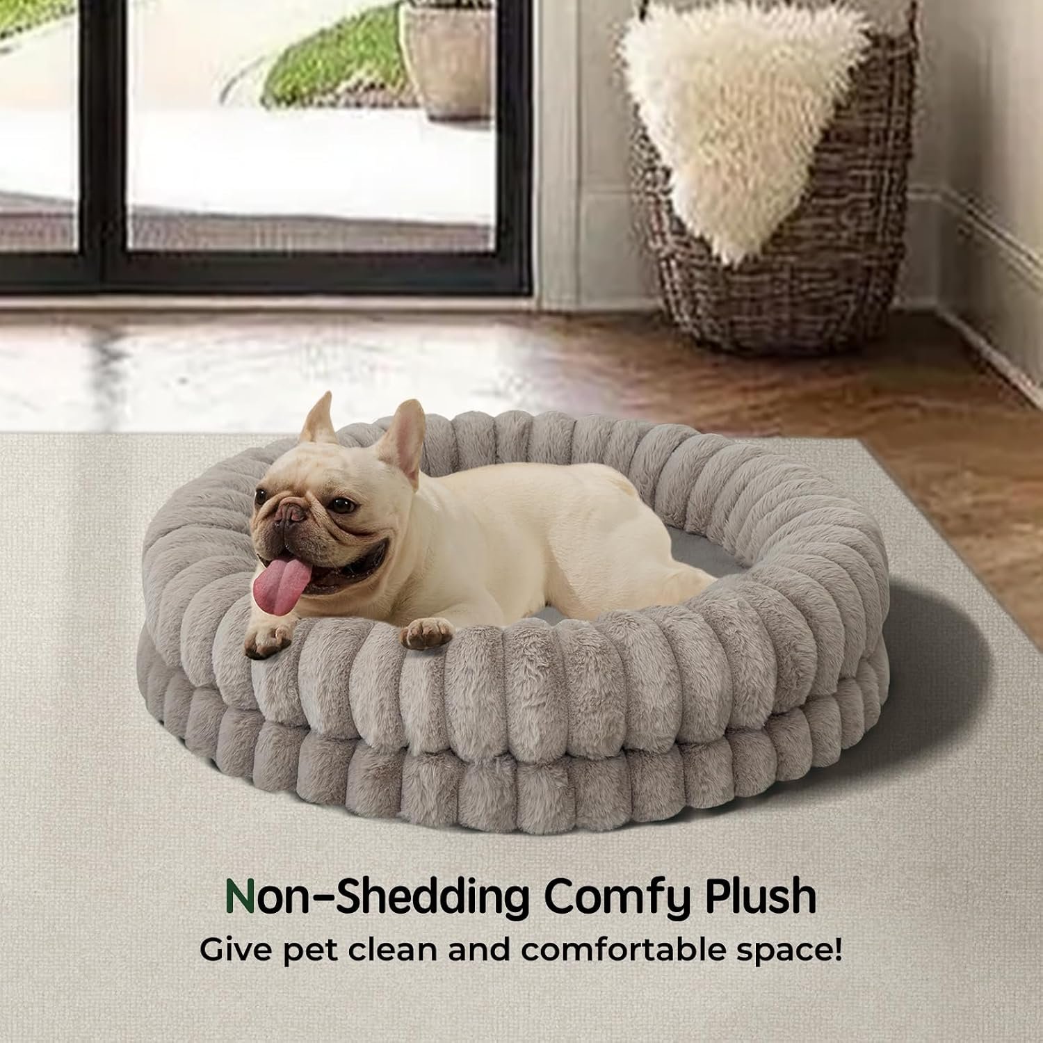 Luxury Pet Round Bed - 30-inch Orthopedic Non-Slip Washable Dog Bed