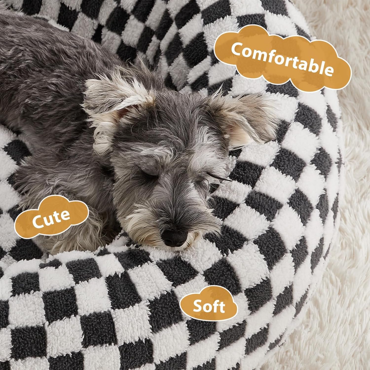 Stylish Pet Round Bed - Soothing Non-Slip Machine Washable Donut Dog Cat Bed